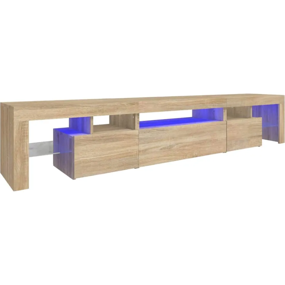 vidaXL Tv-meubel met LED-verlichting 215x36,5x40cm sonoma eikenkleurig, foto 3