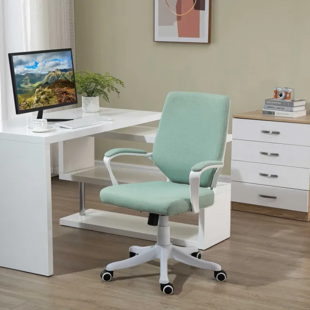 MODFU Bureaustoel - Ergonomisch, In Hoogte Verstelbaar - Met Schommelfunctie - Polyester - Groen - 62 X 69 X 92-100 Cm