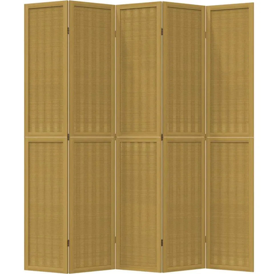 vidaXL Kamerscherm met 5 panelen massief paulowniahout bruin, foto 5
