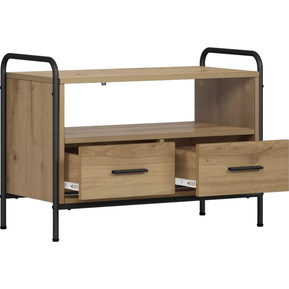 vidaXL Tv-meubel 67,5 x 33 x 50 cm Artisanaal eiken Bewerkt hout
