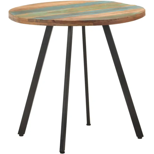 vidaXL Eettafel 80 cm massief gerecycled hout Meerkleurig