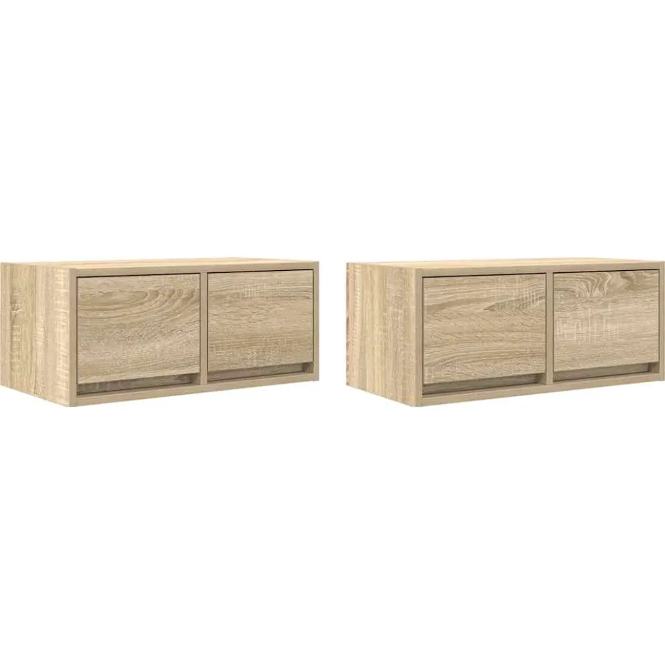 vidaXL Tv-meubelen 2 st 60x31x25,5 cm bewerkt hout sonoma eikenkleurig, foto 3