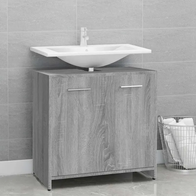 vidaXL Badkamerkast 60x33x60 cm bewerkt hout grijs sonoma eikenkleurig