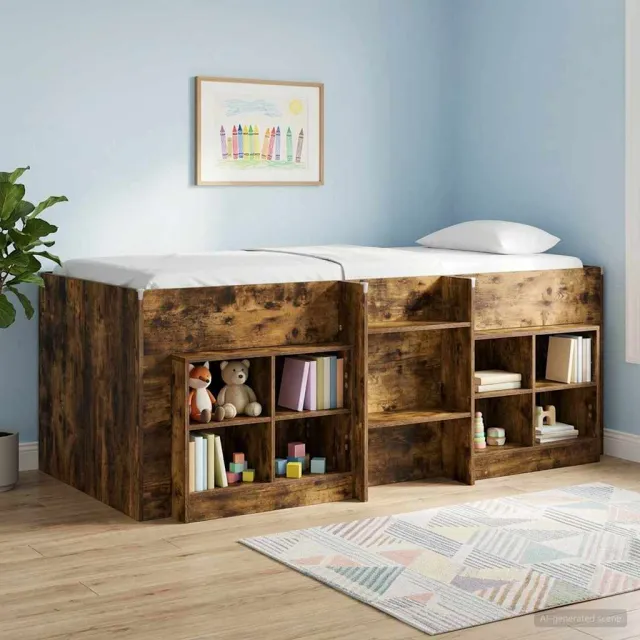 vidaXL Bed kast 2 st Gerookt eiken 66 x 33 x 48 cm Bewerkt hout Bruin