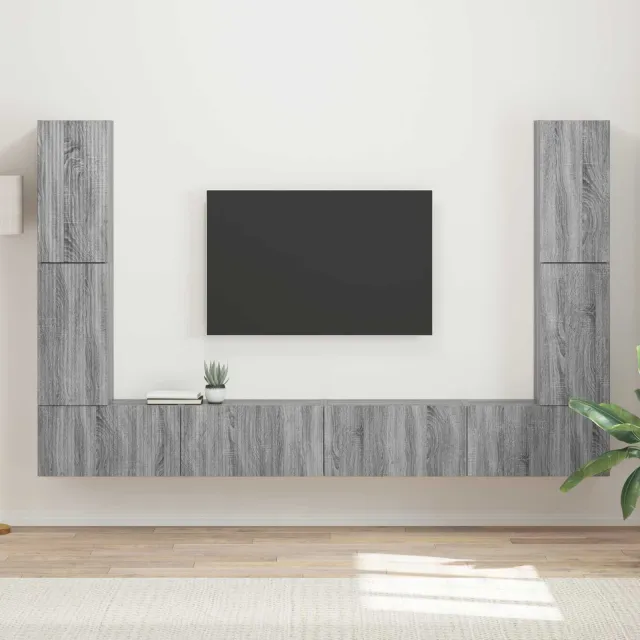 vidaXL Tv-meubelset 8 st 31 x 30 x 60 cm Grijs Sonoma