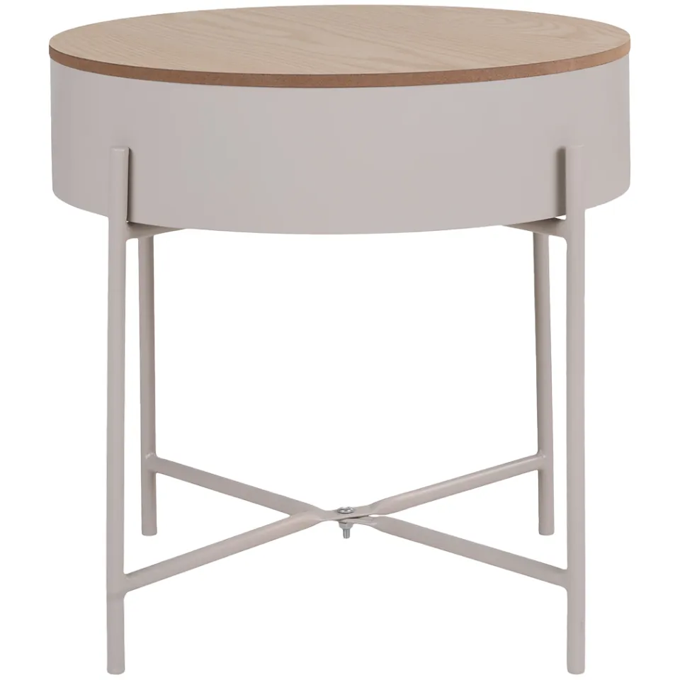 Artichok Sef metalen bijzettafel beige - met opbergruimte - Ø 40 cm, foto 4