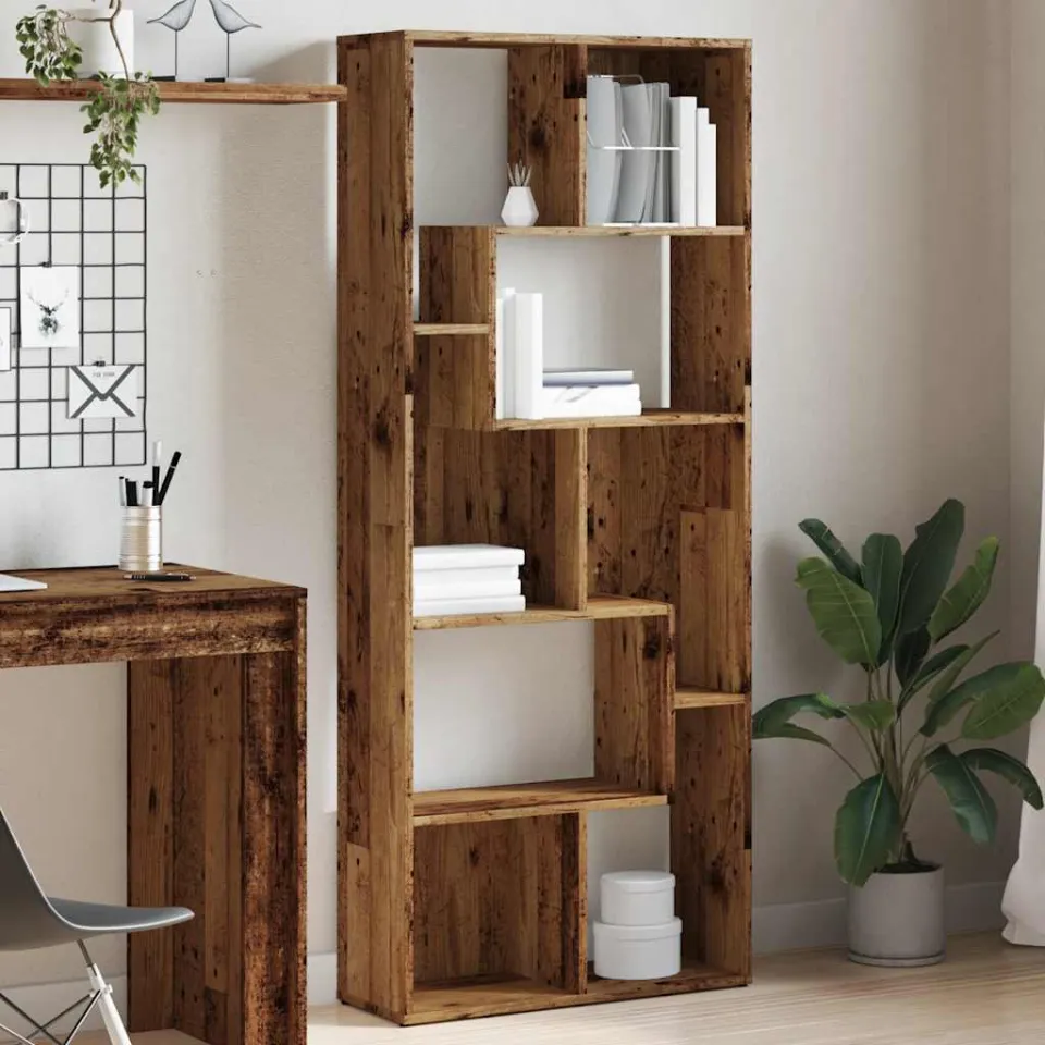 vidaXL Boekenkast 67x24x161 cm bewerkt hout oud houtkleurig bruin, foto 2