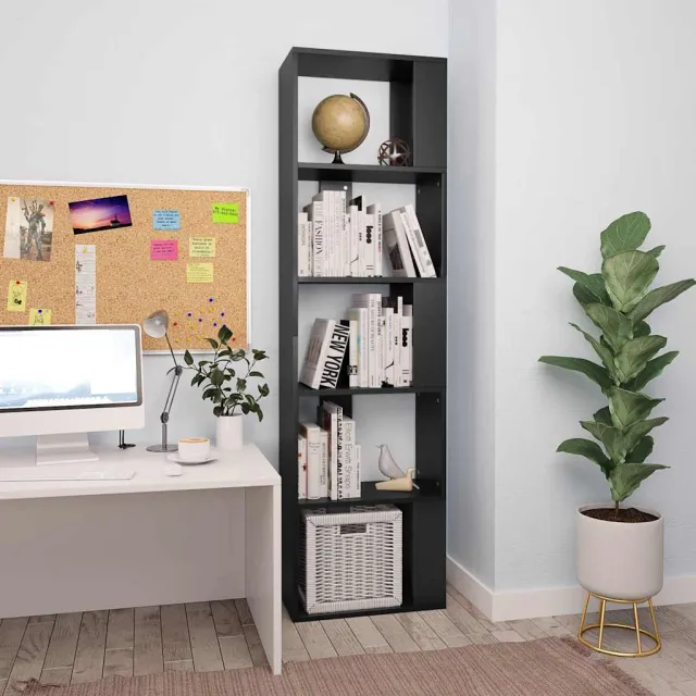 vidaXL Boekenkast/kamerscherm 45x24x159 cm bewerkt hout zwart, foto 2
