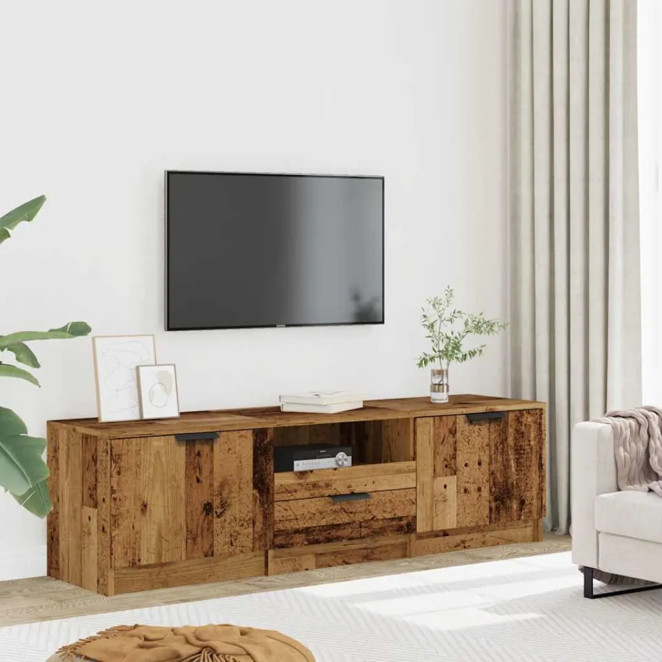 vidaXL Tv-meubel 140x35x40 cm bewerkt hout oud houtkleurig bruin, foto 3