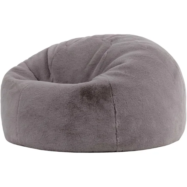 Icon Kingston Zitzak Fauteuil - Fluffy Pluche Imitatiebont - Grijs