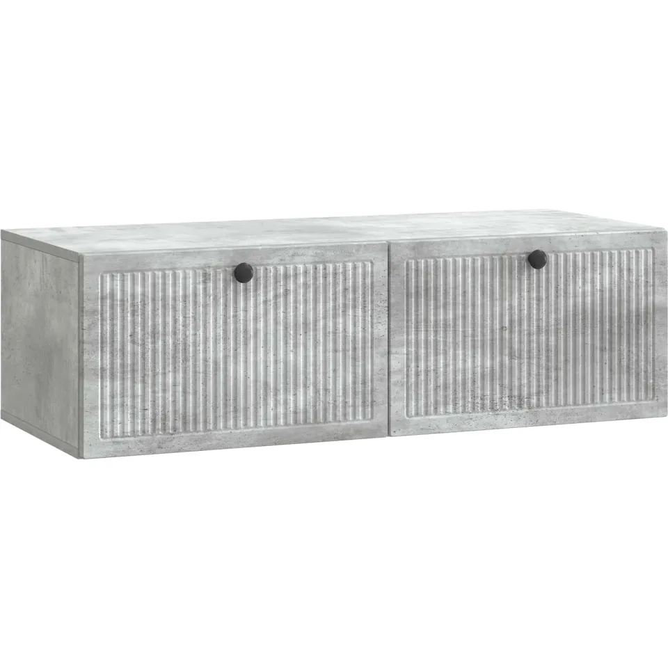 vidaXL Wandbeugel TV-kast Betongrijs 98 x 41 x 30 cm Bewerkt hout grijs, foto 3