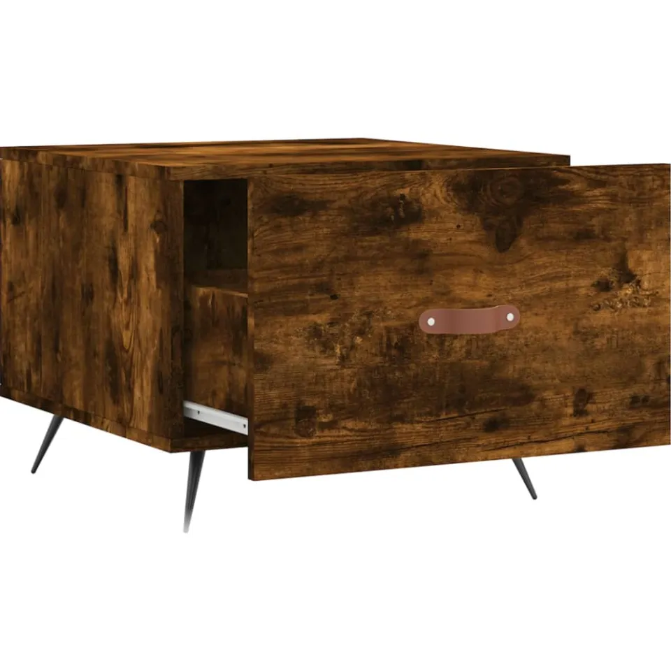 vidaXL Salontafel 50x50x40 cm bewerkt hout gerookt eikenkleurig, foto 4