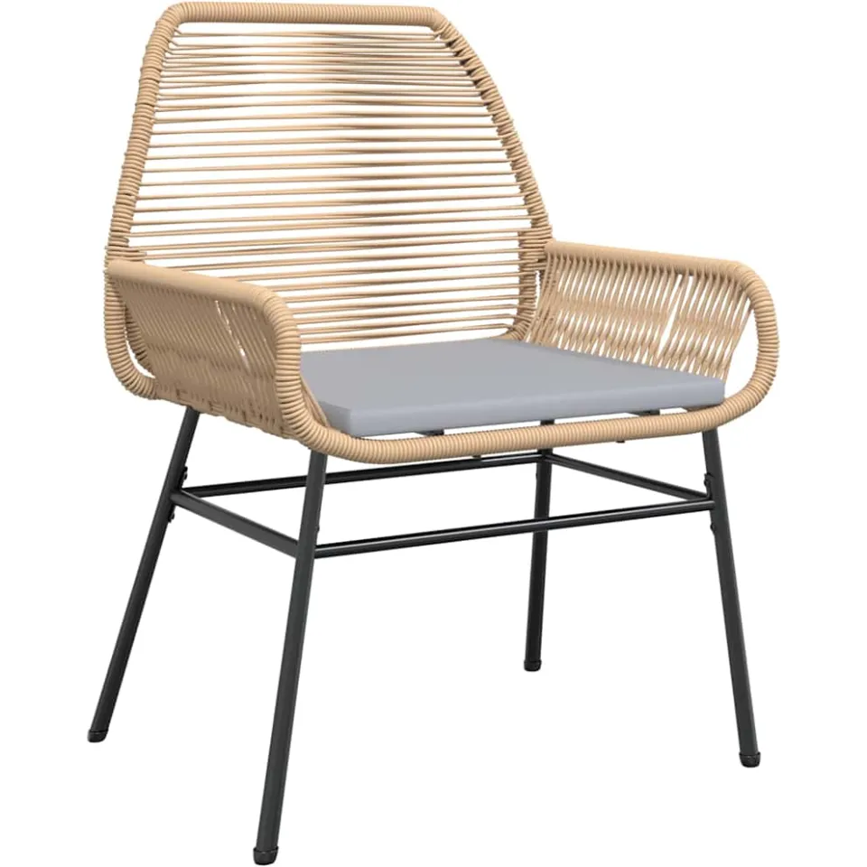 vidaXL 5-delige Tuinset met kussens poly rattan glas bruin