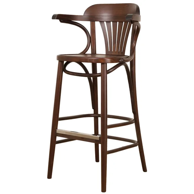 Fameg Jos houten barkruk walnoot - 75 cm Bruin