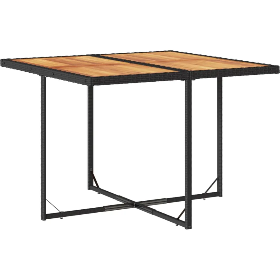 vidaXL 11-delige Tuinset met kussens poly rattan zwart, foto 4