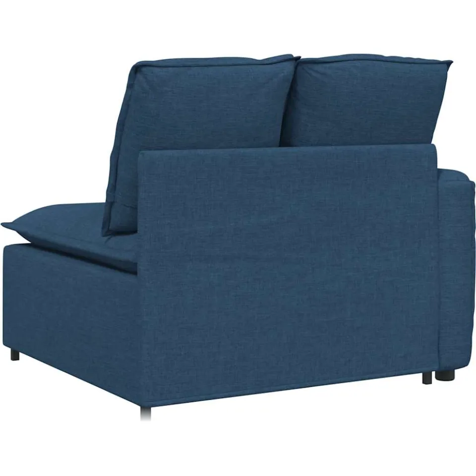 vidaXL Modulaire bank Armleuning eindmodule met kussens 100 cm blauw, foto 4