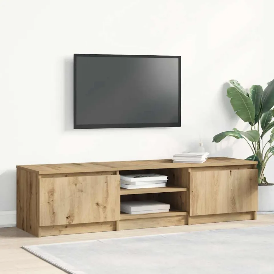 vidaXL Tv-meubel 140x40x36 cm bewerkt hout artisanaal eikenkleurig, foto 2