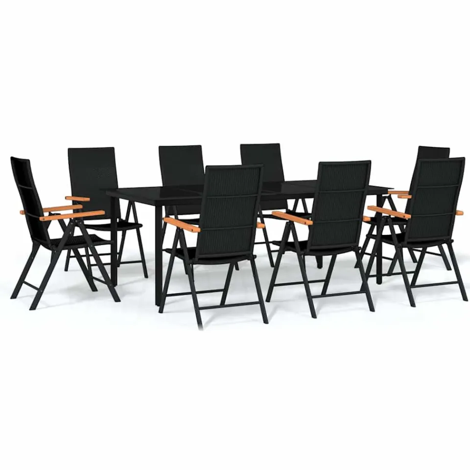 vidaXL 9-delige Tuinset zwart, foto 3