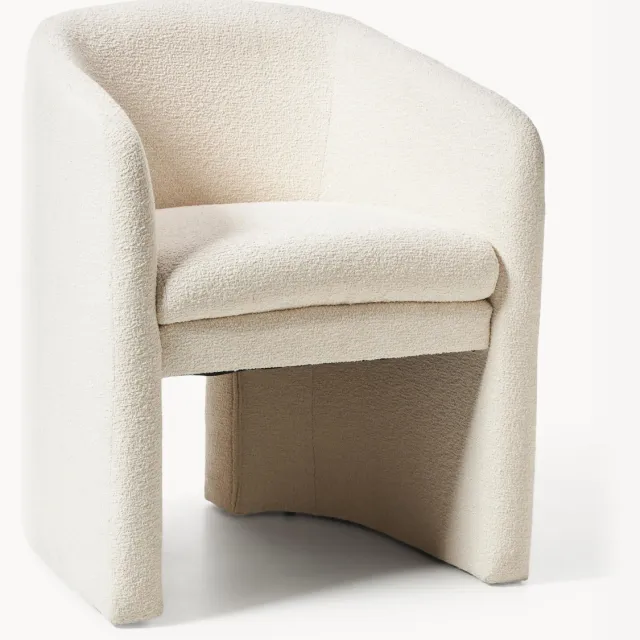 Westwing Collection Bouclé armstoel Mairo Beige