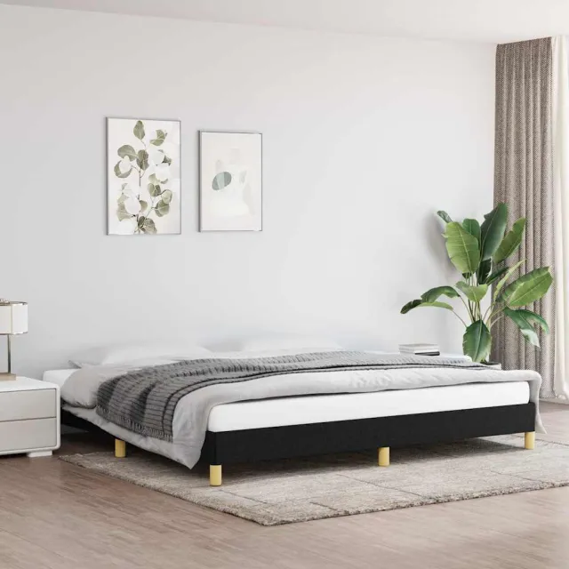 vidaXL Bedframe zonder matras stof zwart 200x200 cm