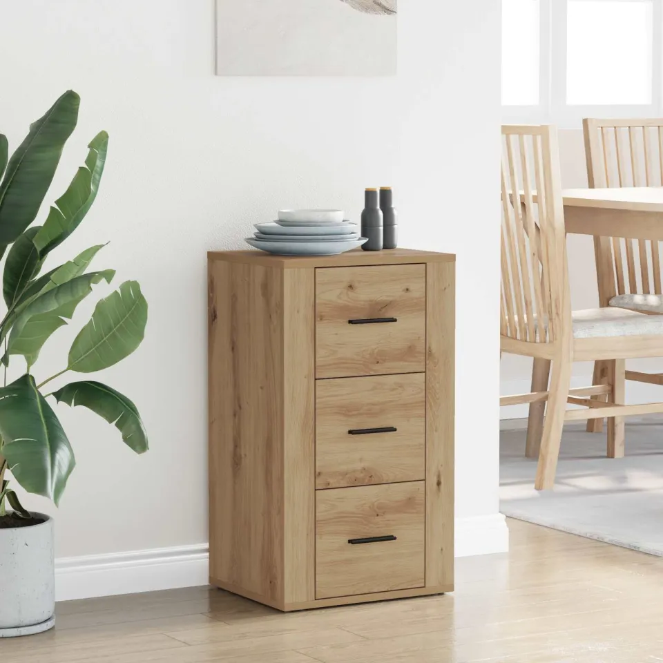 vidaXL Dressoir Artisan Eiken 40 x 33 x 70 cm Bewerkt hout, foto 3