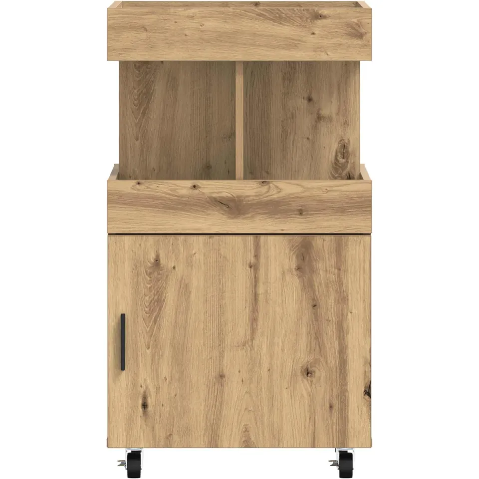 vidaXL Serveerwagen Artisanaal eiken 50 x 41 x 89 cm Bewerkt hout, foto 4