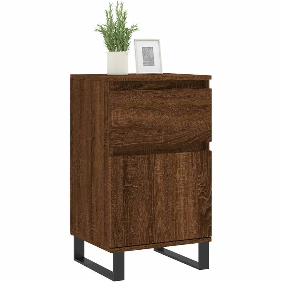 vidaXL Dressoirs 2 st 40x35x70 cm bewerkt hout bruin eikenkleur