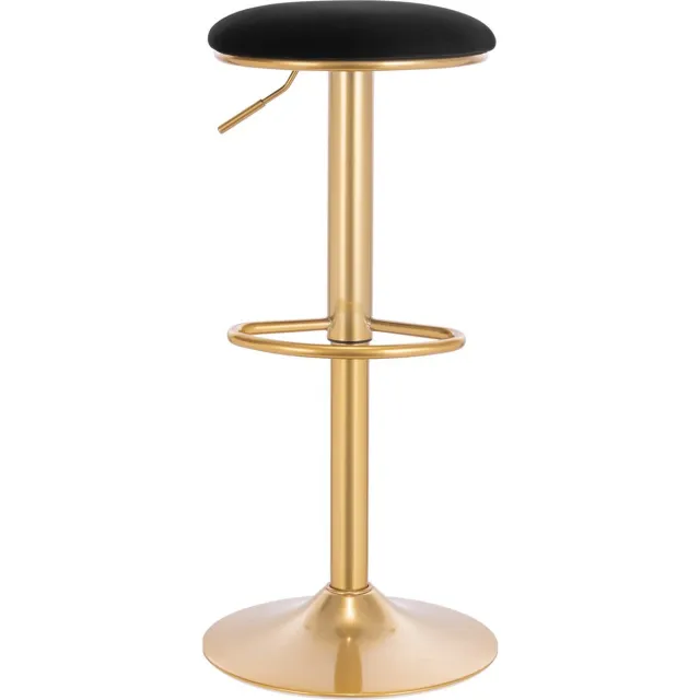 Saphly Barkrukken Set Zwart - Verstelbaar, Velvet en Zwart/goud - Voor Eetkamer, Keuken en Woonkamer