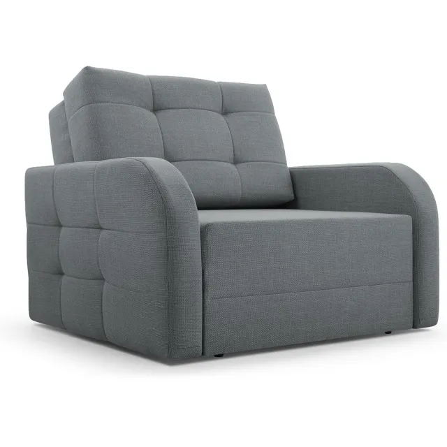 InspireME Fauteuil Met slaapfunctie Slaapbank Ban Porto 80 Fauteuil Slaapbank - Armstoel - Kinderbed - Compact en Comfortabel 101 cm - 1 zits - Lichtgrijs (BRAGI 13)