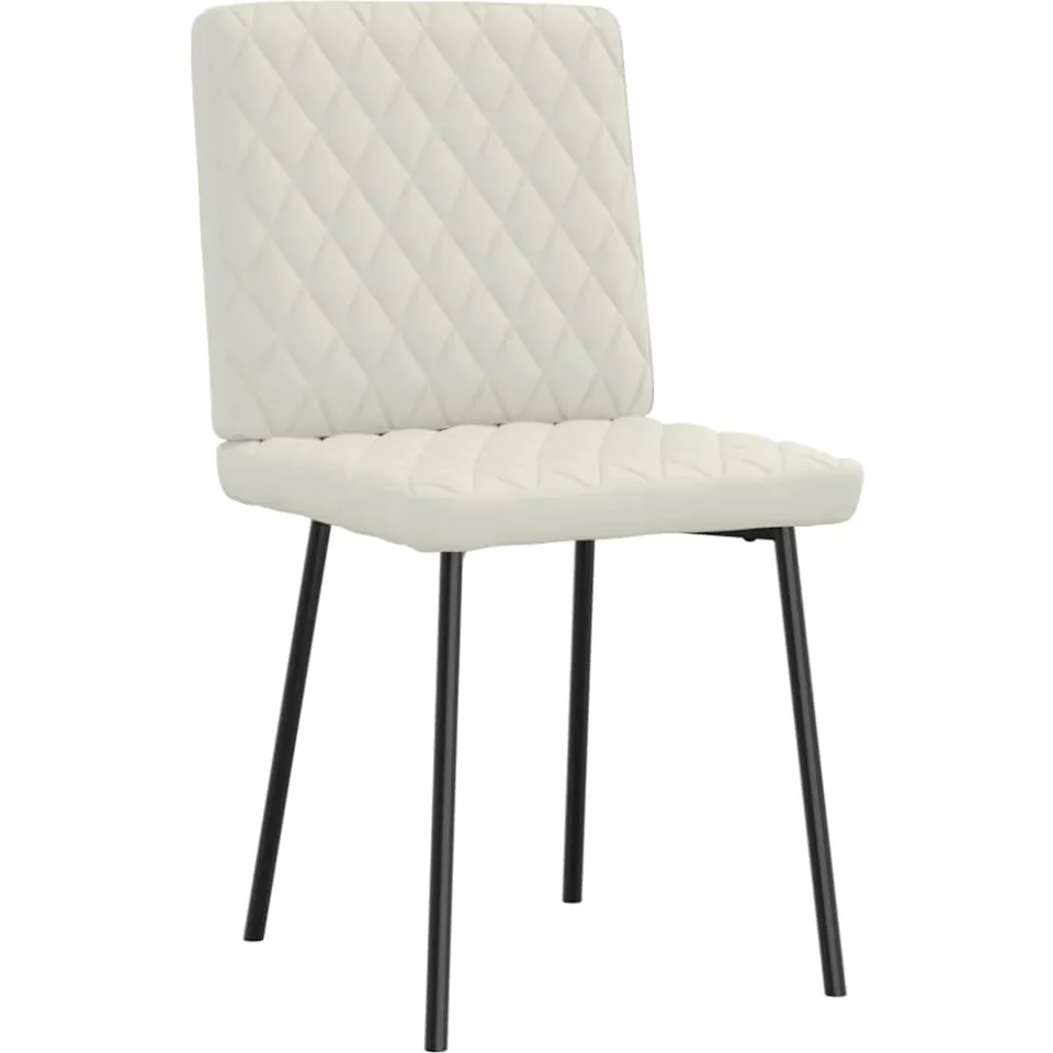 vidaXL Eetkamerstoelen 4 st fluweel crèmekleurig