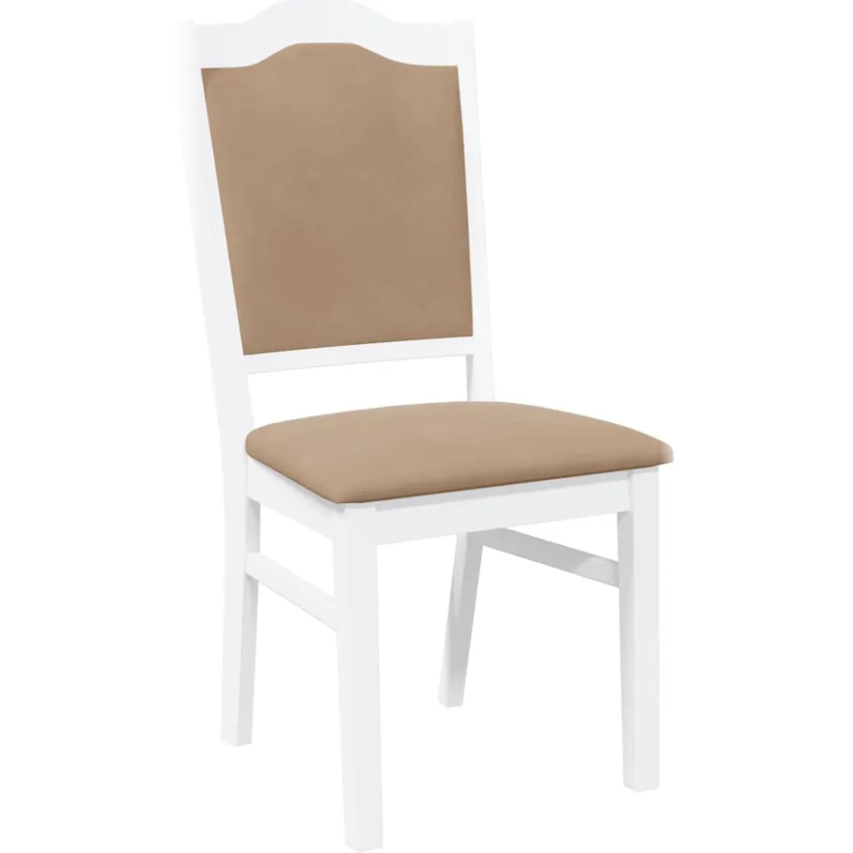 vidaXL Eetkamerstoelen met kussens 2 stuks wit massief hout rubber, foto 4