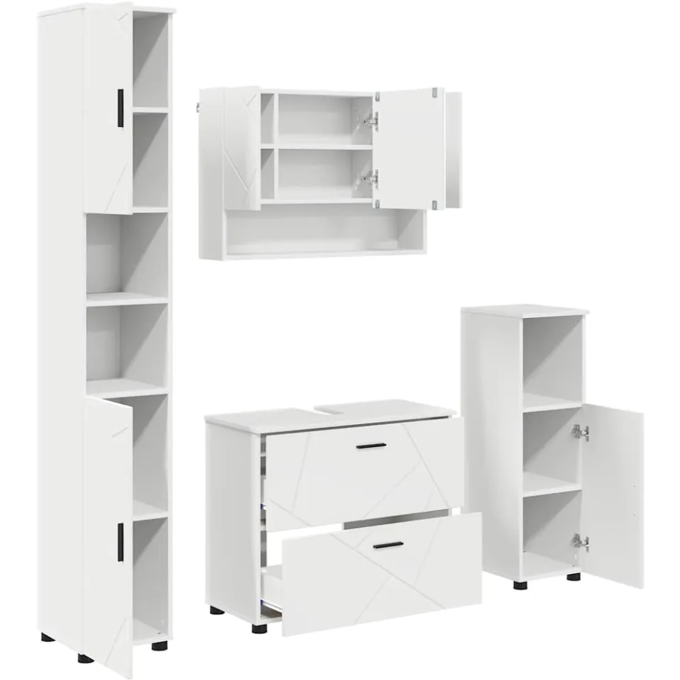 vidaXL Badkamermeubelset 4 st Wit 35 x 30 x 192 cm, foto 3