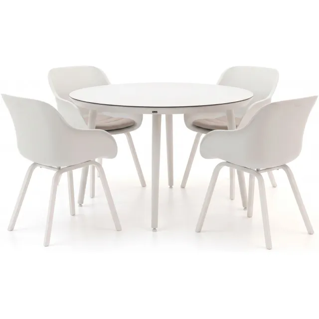Hartman tuinmeubelen Hartman Le Soleil Element/Sophie Studio ø128cm dining tuinset 5-delig wit, foto 2