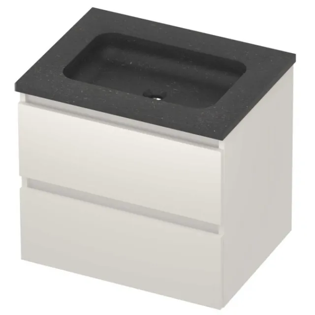 Basic-Line Rocky 46 Badmeubelset Hardsteen Zonder Kraangat 60x46x54 cm Mat Wit Blue Stone