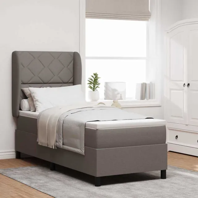 vidaXL Boxspring bed met hoofdeinde Taupe 80 x 200 cm Stof
