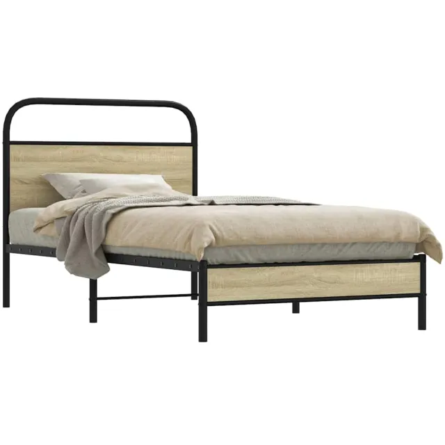 vidaXL Bedframe zonder matras bewerkt hout sonoma eikenkleur 100x190cm