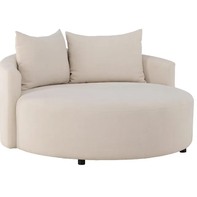 Nest of Nora Ronde linnen bank 150 cm - Design - Beige