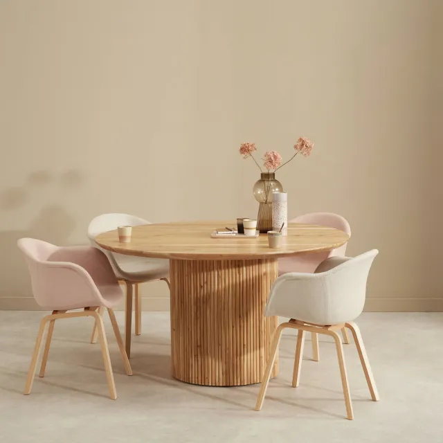 NOUS Living eetkamertafel Jaime (⌀140 cm) Naturel
