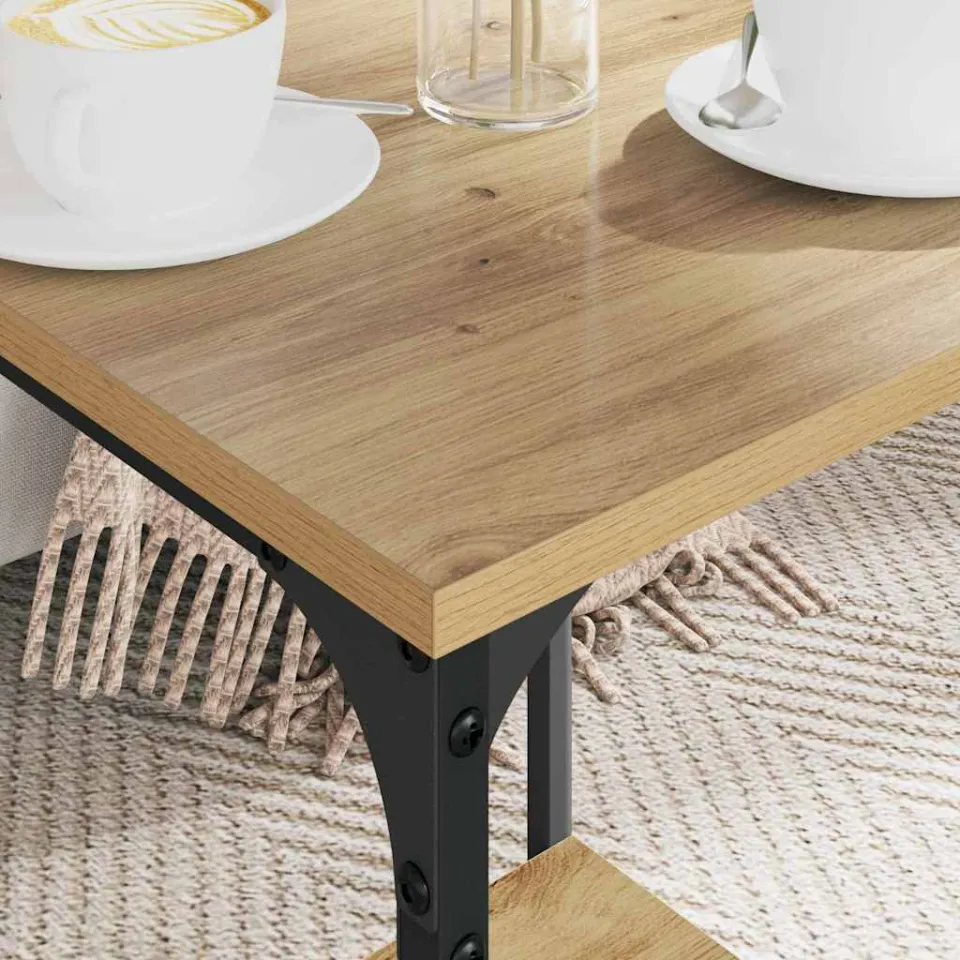 vidaXL Salontafel Artisan Eiken 40 x 40 x 55 cm Bewerkt hout, foto 3