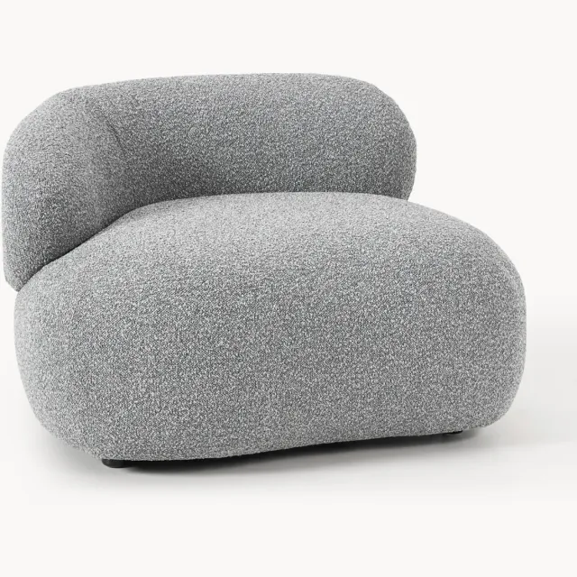 Westwing Collection Bouclé loungefauteuil Alba Grijs