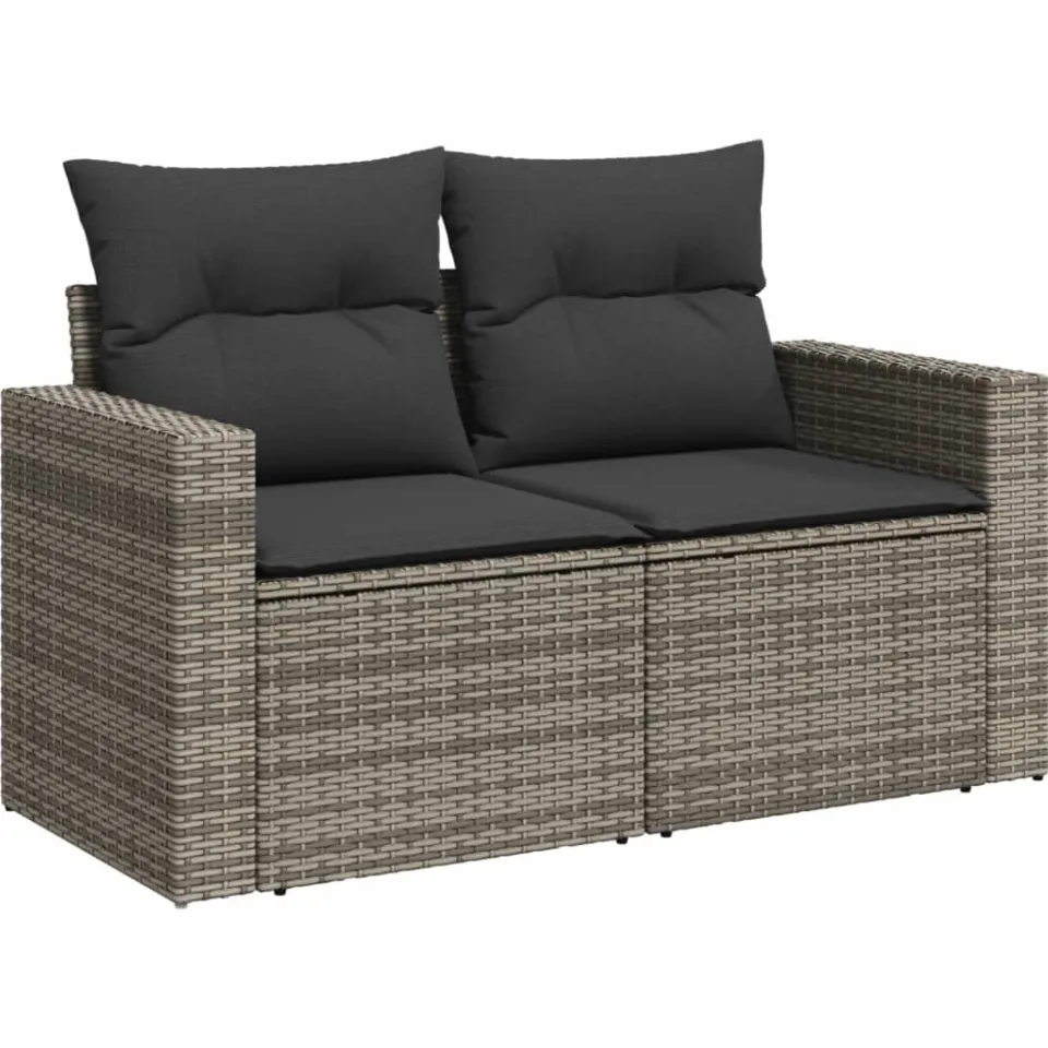 vidaXL Patio Sofa Set 7-zits Grey and Dark Grey Grijs