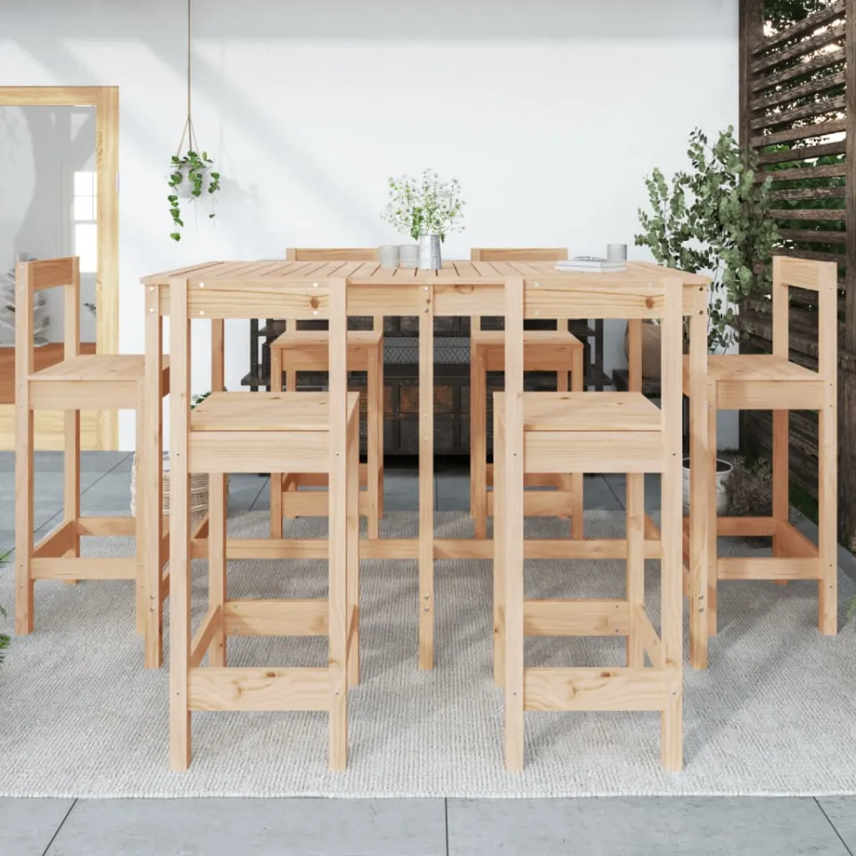 vidaXL 7-delige Barset massief grenenhout bruin, foto 3