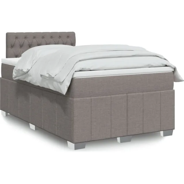 vidaXL Boxspring met matras stof taupe 120x200 cm