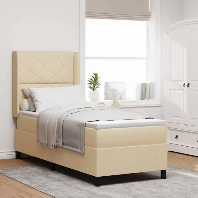 vidaXL LED Box Spring Bed met hoofdeinde Crème 80 x 200 cm Stof