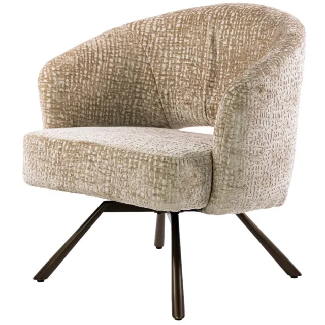 AnLi Style Fauteuil Salon Cross draaibaar Bruin