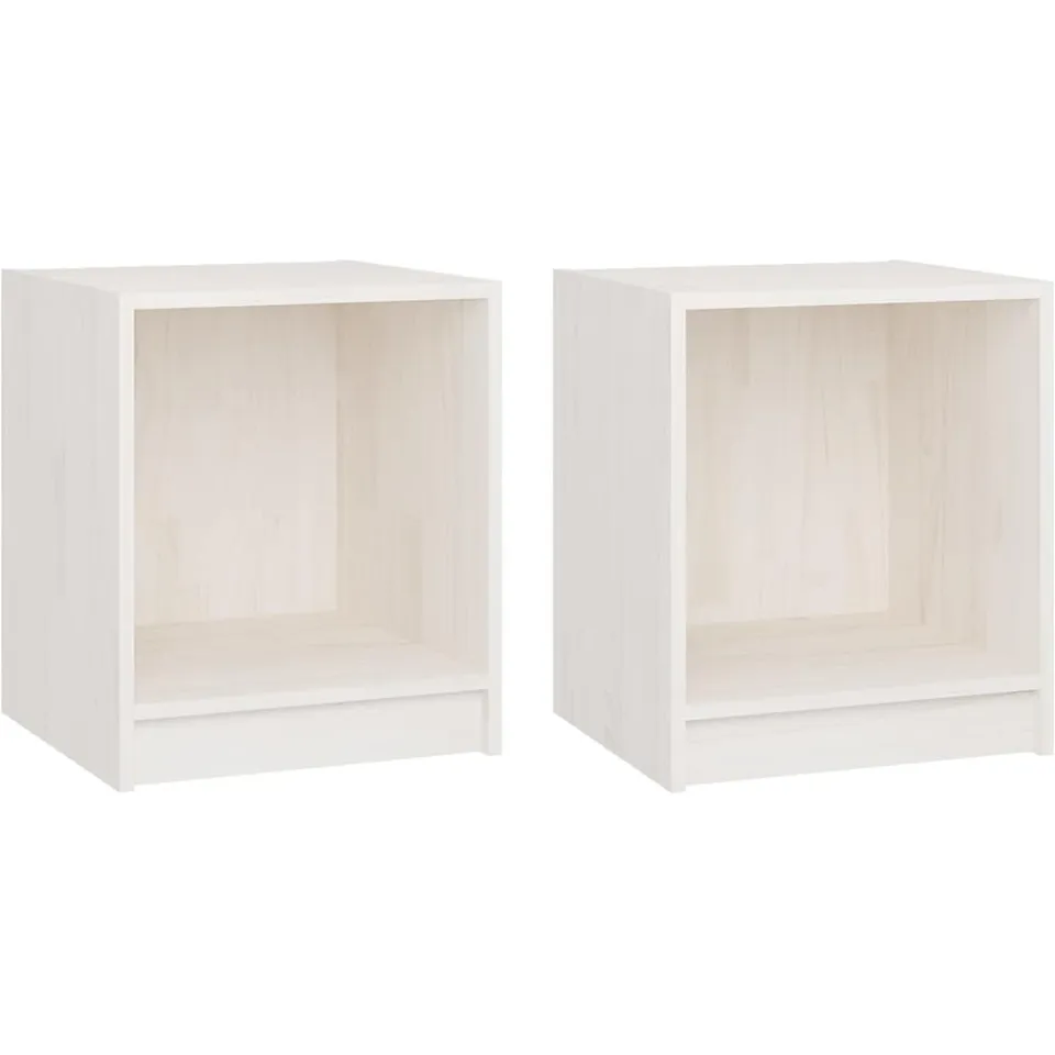 vidaXL Nachtkastjes 2 st 35,5x33,5x41,5 cm massief grenenhout wit