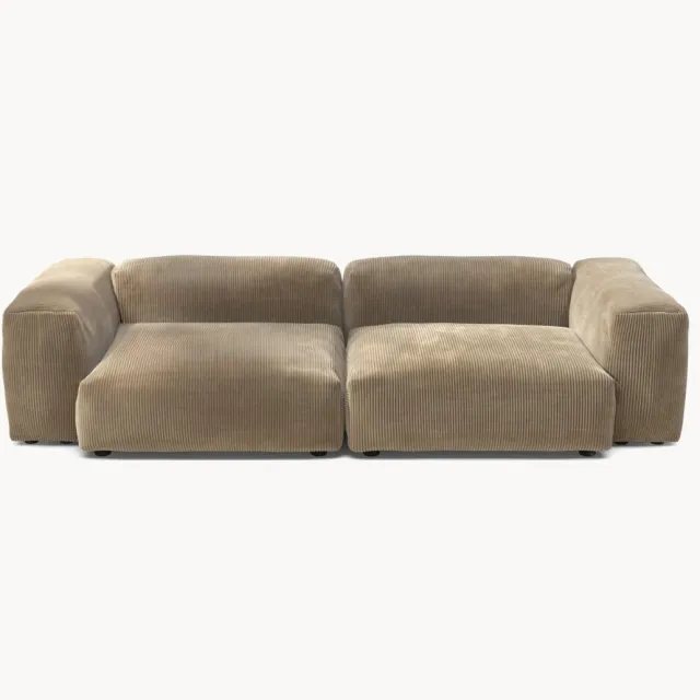 vetsak Modulaire fluwelen bank Vetsak (3-zits) Beige