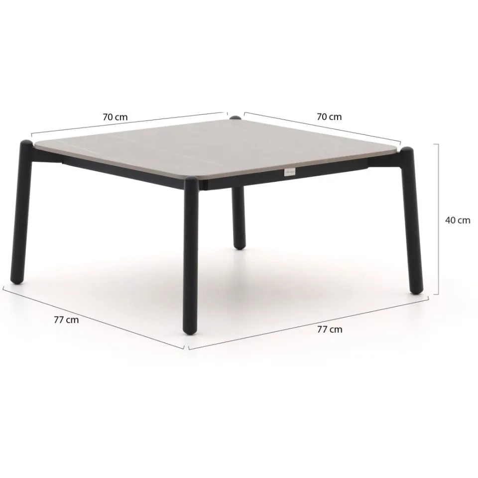 Bellagio tuinmeubelen Bellagio Cupello lounge tuintafel 77x77x40cm grijs, foto 3