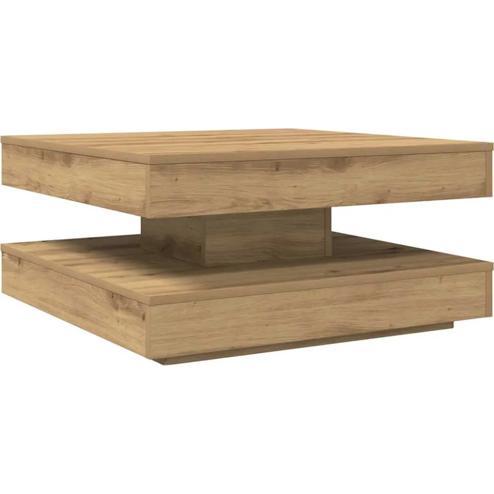 vidaXL Salontafel 360 graden draaibaar 70x70x34,5 cm artisanaal eiken, foto 3