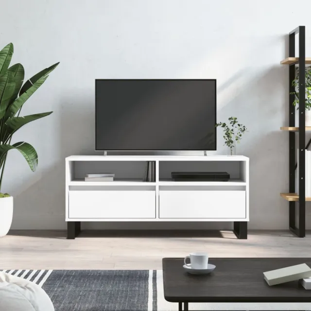 vidaXL Tv-meubel 100x34,5x44,5 cm bewerkt hout wit, foto 2